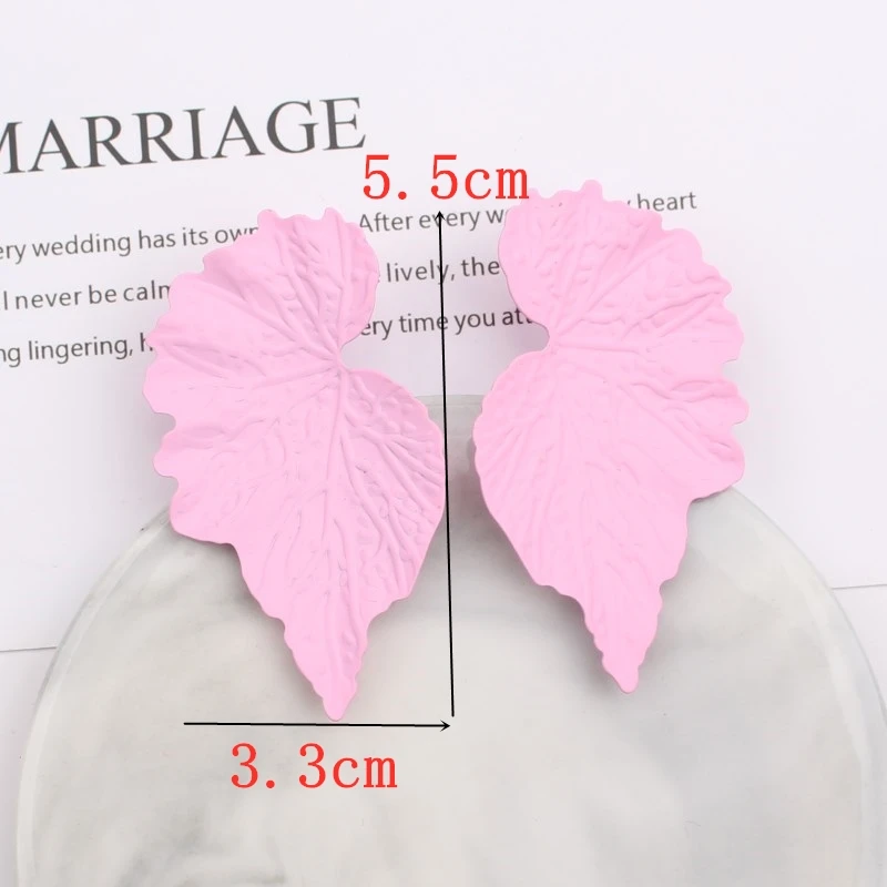 Pink Color Flower Drop Earrings for Women Summer Geometry Heart Leaf Butterfly Brincos Party Ear Jewelry Valentine\'s Day Gift