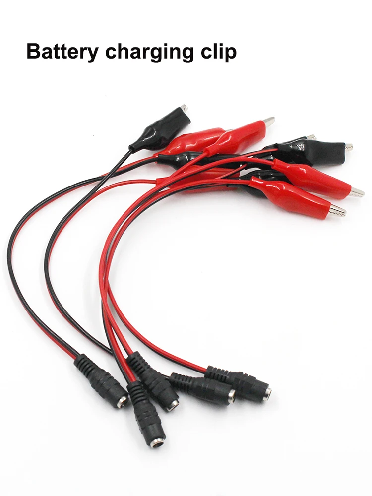 Input 5.5*2.1mm Plug Red Black Power Cord Clip Battery Clip 12V 24V 1A 2A Motorcycle Car Battery Clip   25CM