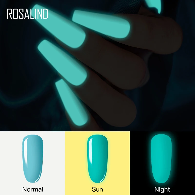 ROSALIND Luminous Dipping Powder Nail Art Decorations No Need Cured 10g Holographic Powder Glitter Dip Nail Dust Without Lamp