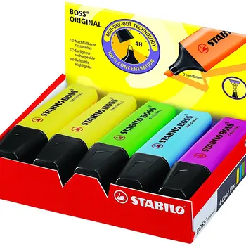 Text marker - STABILO BOSS original - 10 pack - ten different colors highlighter pen