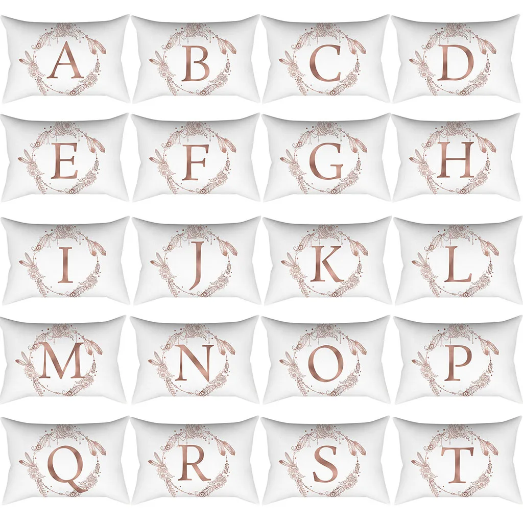 Tops 30x50 Englisch Alphabet Letter Printed pillowcases Room Decor Accessories Cushion Case Home Car Pillow Cover дакимакура