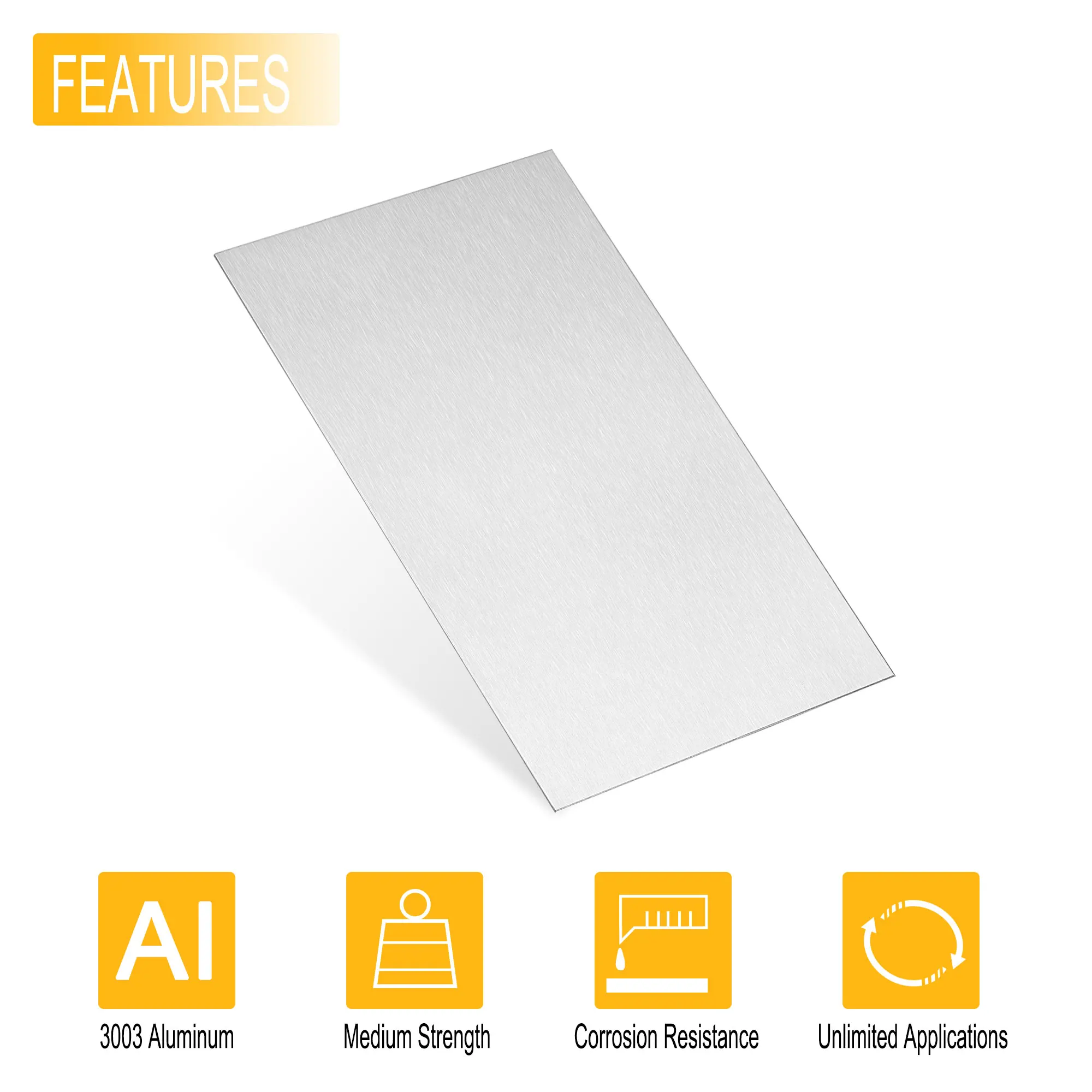 Uxcell Aluminum Square Plate Sheet Thickness1mm 300mm x 150mm 3003 Aluminum Plate