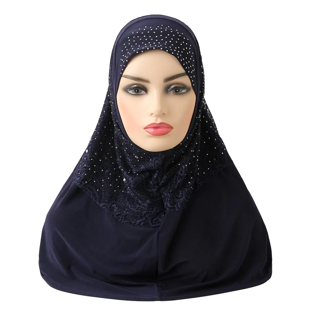 Chất Lượng Cao Kích Thước Trung Bình 70*60Cm Hồi Giáo Amira Hijab Với Ren Có Thể Nhìn Rõ Ràng Những Gì Xung Quanh Mình Khi Dưới Nước. Hồi Giáo Khăn Choàng Đầu Bọc Cầu Nguyện khăn Choàng Cổ Nữ Mũ Nón