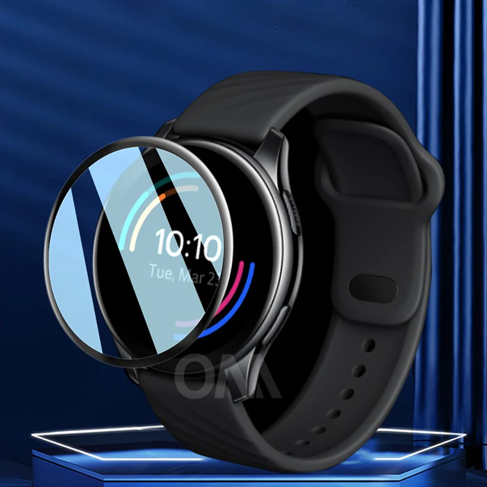 Película protectora de vidrio de fibra suave para reloj OnePlus, Protector de pantalla completo curvo, 2020