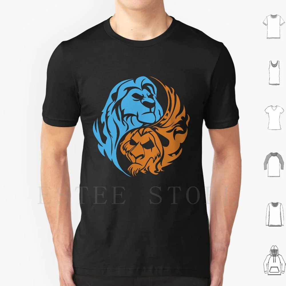 Mufasa And Scar Yin Yang T Shirt DIY Big Size 100% Cotton Lion King Lion Guard Mufasa Scar
