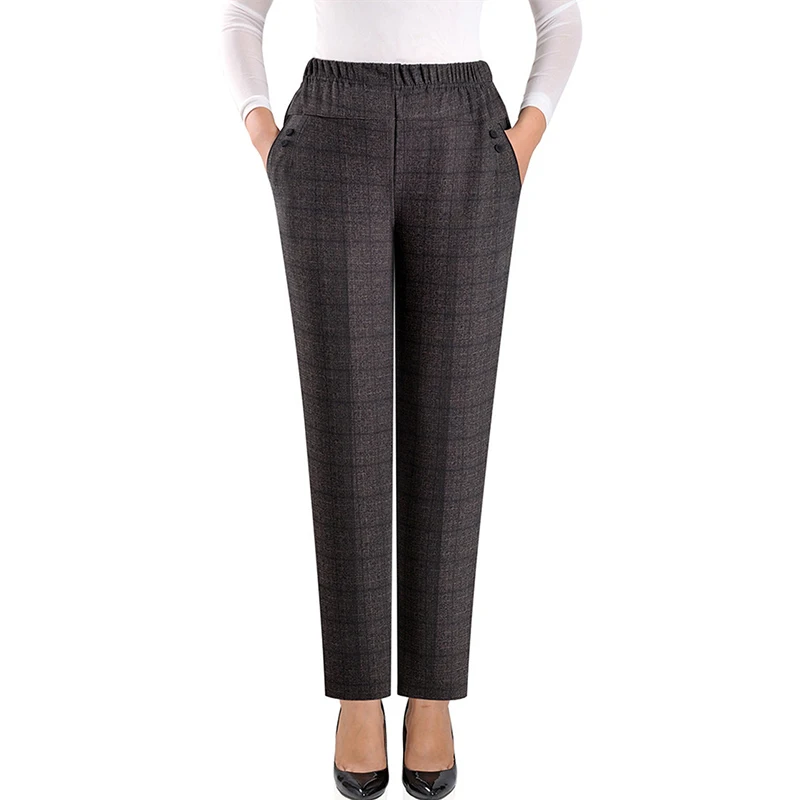 Pantalones elásticos de gran tamaño para mujer, pantalón holgado informal de cintura alta, talla 8XL, otoño e invierno, novedad de 2022