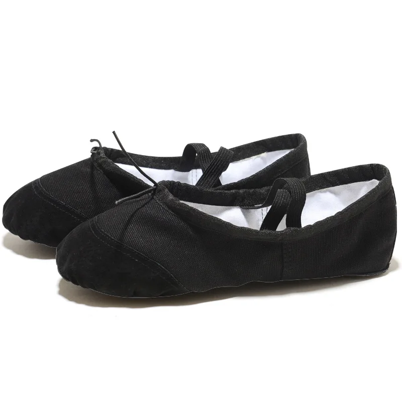 USHINE Rosa Nero Ragazze ballerine tela suola morbida pantofole da ballo per bambini pratica ballerine scarpe da ballo donna