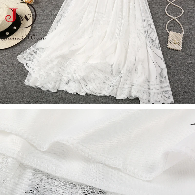 Summer Solid Lace Skirt Women Sweet Mesh High Waist Elegant Office Ladies Korean A-Line Long Skirts Saias