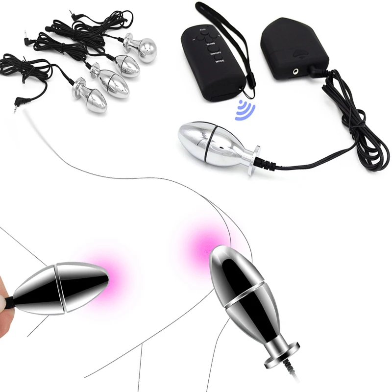 Bi-polar Estim Butt Plug,Electro BDSM Egg Vagina Ball,Electric Sex Prostate Massage Anal Plug,Electrosex Electroshock E-stim Toy