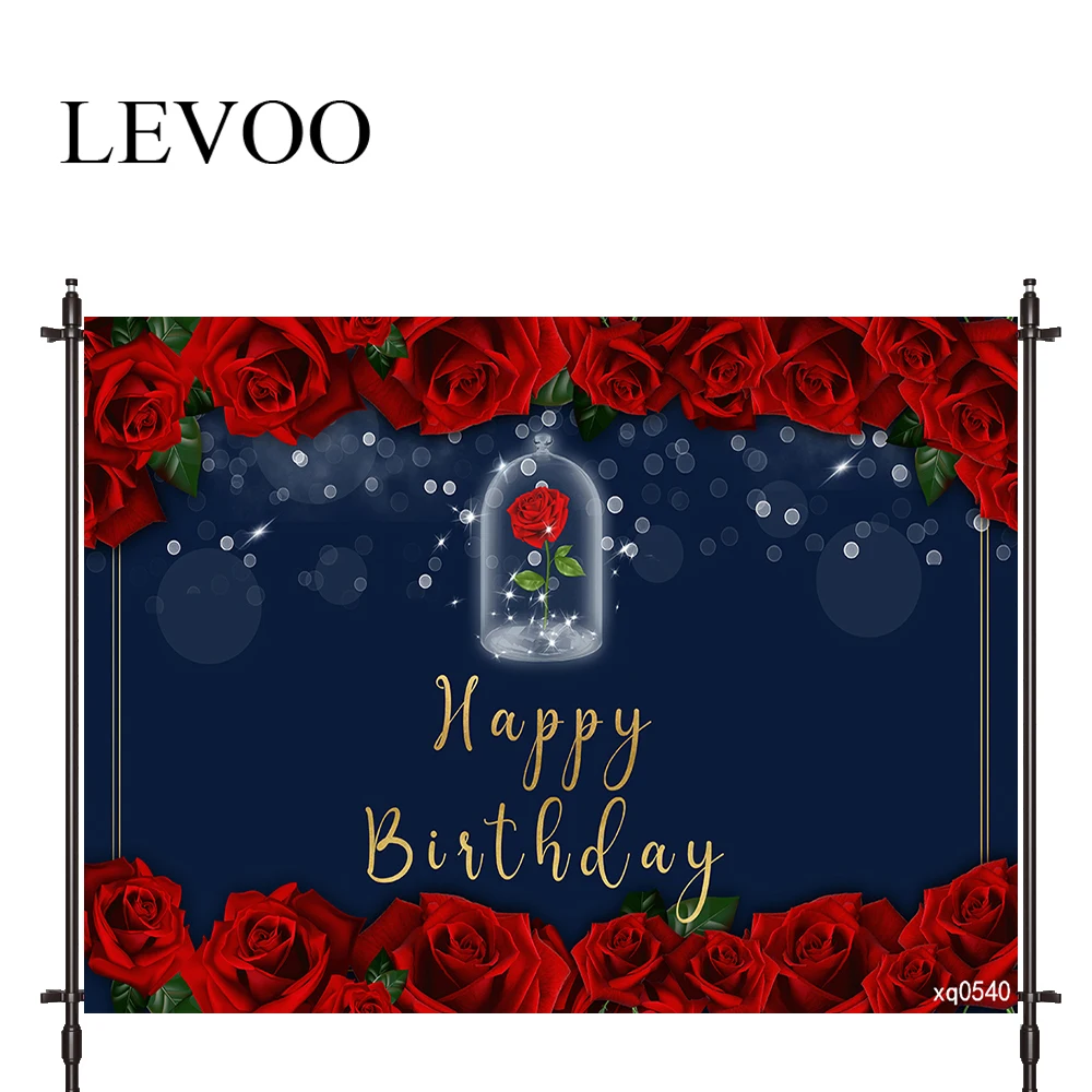 

LEVOO Photography Background Rose Birthday Starry Sky Red Love Backdrop For Photo Studio Photocall Vinyl Background