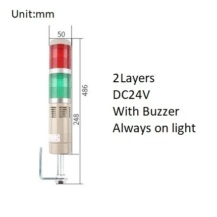 Industriële Multilayer Veiligheid Stapel Alarm Lamp Side Opknoping Led Signaal Toren Waarschuwingslampje DC12V/24V AC110V/220V Met Zoemer