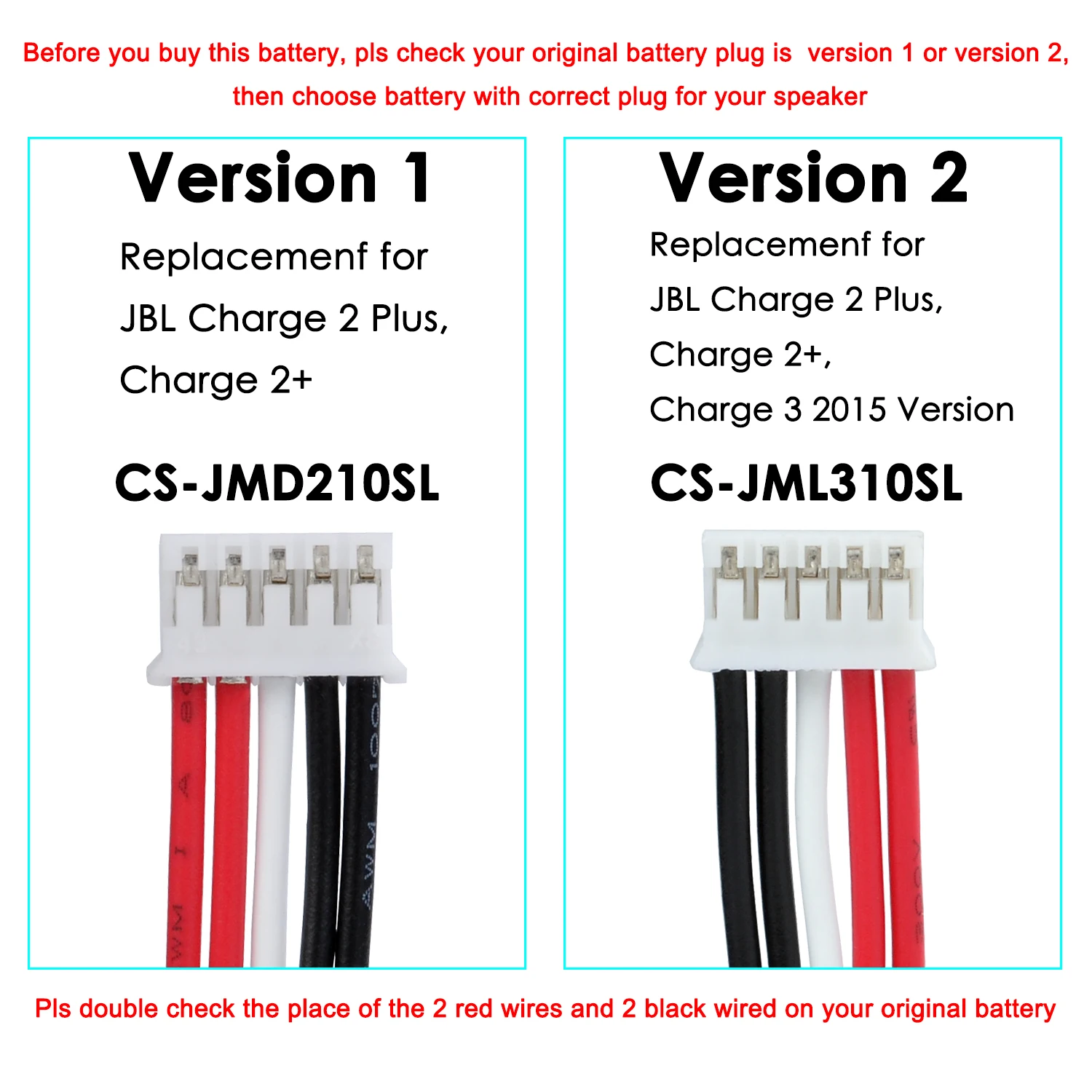 Pickle Power  JBL Replacement Battery Bateria for JBL Charge 2 +,Charge 2 Plus V1 Version with install tools GSP1029102R