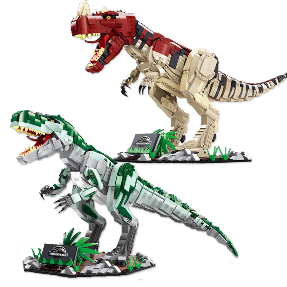 2000+PCS Large INDOMINUS REX Dinosaur Building Block Ceratosaurus Model Bricks Toys For Kids Friends Birthday Gifts Collection