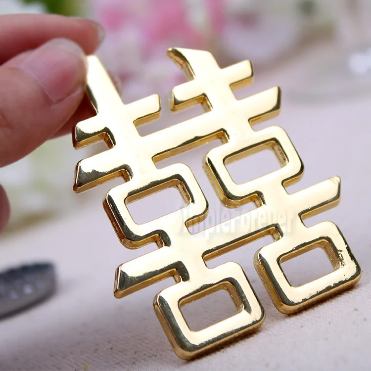 Hot Sell 200pcs Chinese Asian Themed Double Happiness Bottle Opener Wedding Party Favors Wedding Giveaways