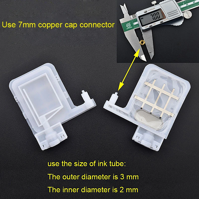 10pcs DX4 DX5 Big Ink Damper white Damper For Mutoh Xuli Allwin Human Zhongye Galaxy solvent printers 3X2mm 4X3mm Big connector