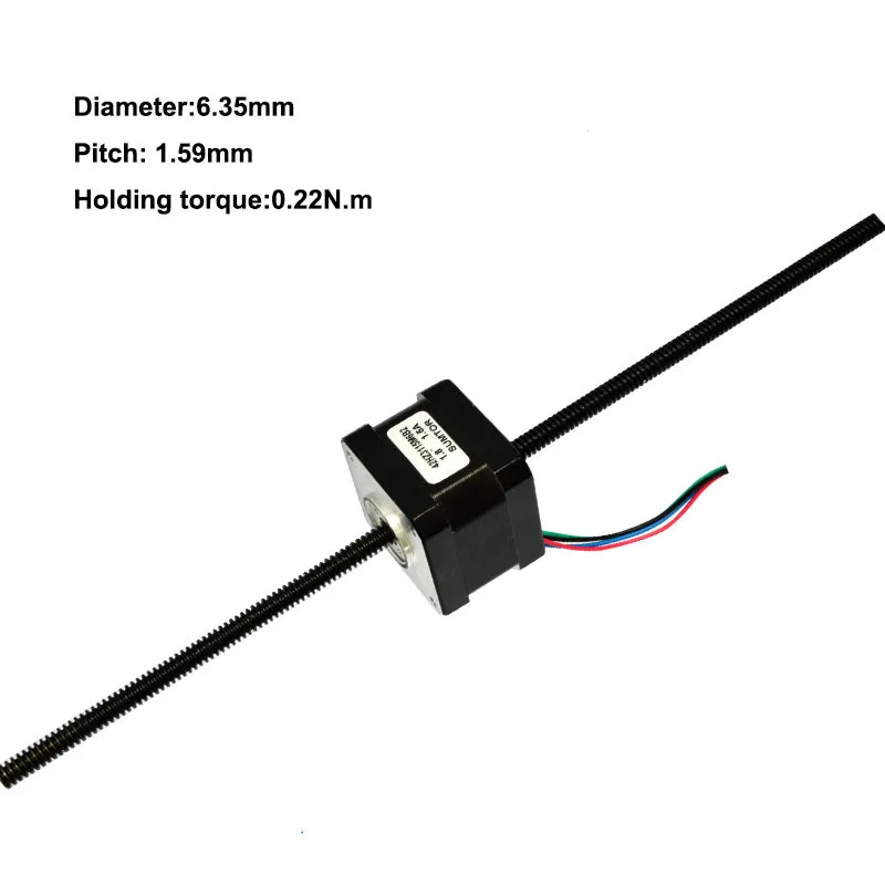 NEMA17 through type screw stepper motor 130mm long NEMA 17 linear stepper 1.5A 24V T6.35 P1.59 T-shaped screw