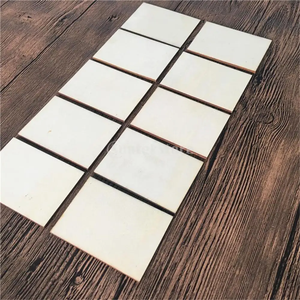 60 Pieces Blank Boards Plywood Sheets For Crafts, Models & Pyrography Wood Plaque Sign DIY Woodburning Materials 70x49mm