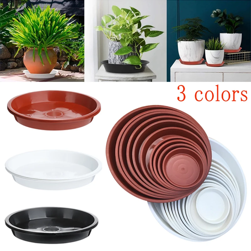 3Pcs Thickened Mobile Plastic Plant Saucer Round Drip Plant Trays Flower Pot Indoor Outdoor Home Garden Supplies