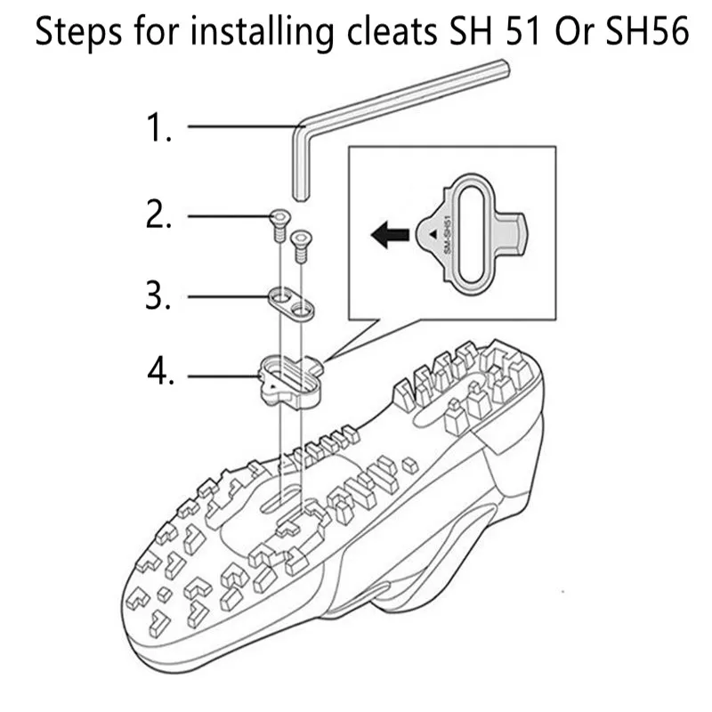 SHIMANO SPD SM SH51 SH56 Pedal Cleats Plate Bike Float Mountain Bicycle Cleats SH51 SH56 M520 M540 M8000 M8020 Original Shimano