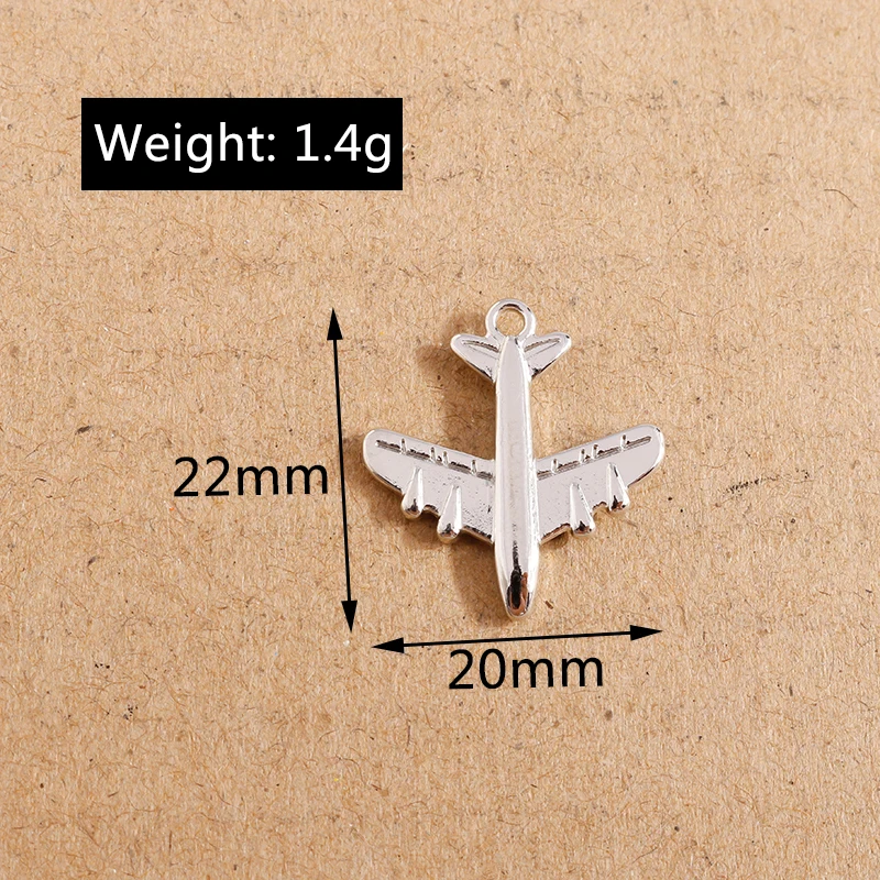 20*22mm 20 stücke Flugzeug Charms Flugzeug Anhänger Machen Halskette Armbänder Charms Schmuck Diy Handgemachte Accessoires – Detail 1