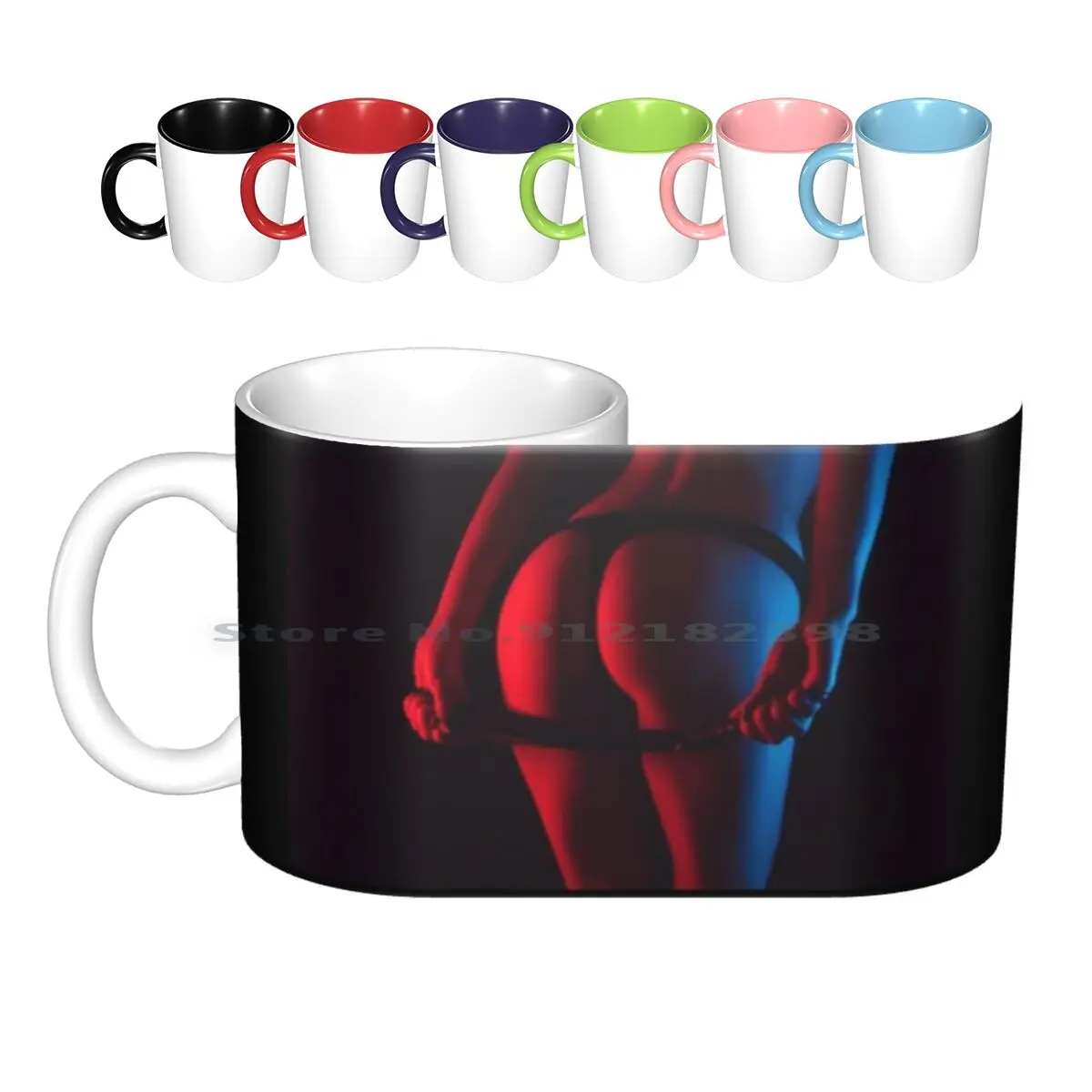 Sensual Fetish / Dominatrix Motif Ceramic Mugs Coffee Cups Milk Tea Mug Femdom Dominatrix Mistress Chastity Slave Pain