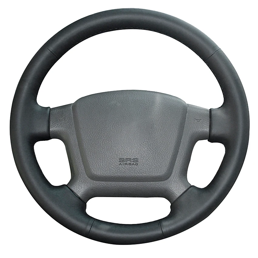 Black Genuine Leather Hand-stitched Car Steering Wheel Cover For Kia Cerato 2005-2012 Spectra Spectra5 2004-2009