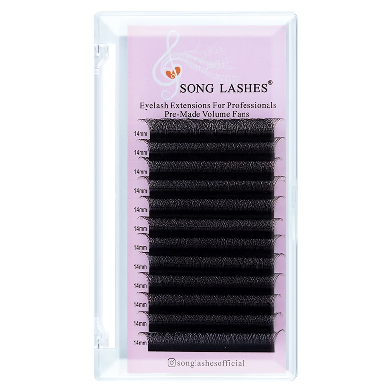 SONG LASHES 3D Premade Volume Fans W-Shaped Eyelashe Extension 3 Tip C/D Curl High Quality Idividual Lash