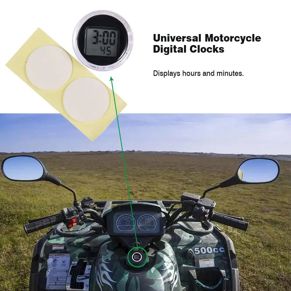 New Motorcycle Clocks Digital Timers Waterproof Mini Stick-on Digital Clock Universal Mount Watch With Stopwatch