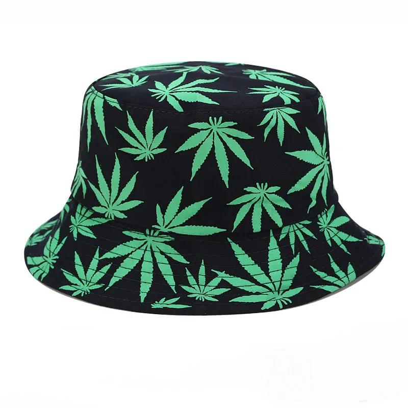 Hip Hop Cap Maple Leaf Bucket Hat Women Cotton Men Fishing Summer Panama Hat Sun Flat Couple Top Fisherman Hats Caps Boonie Gift