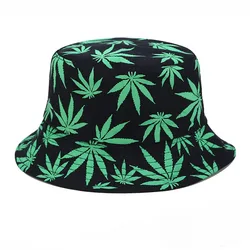 Neue Baumwolle Angeln Hut Frauen Männer Hip Hop Cap Paar Maple Leaf Panama Eimer Hut Sonne Flache Top Fischer Hüte caps Boonie Geschenk