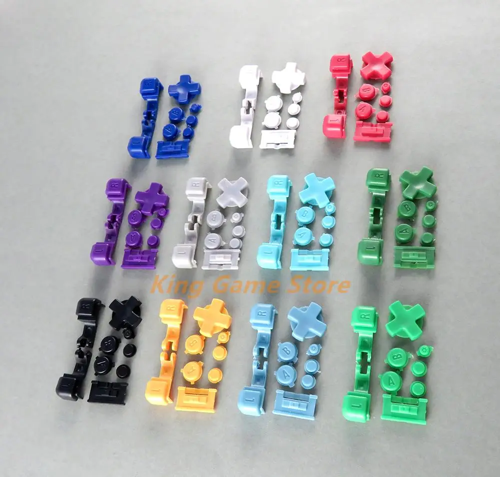 1set/lot Solid Color Full Sets Button Replacement L R AB D PAD Button Key Part for Gameboy Advance SP for GBA SP