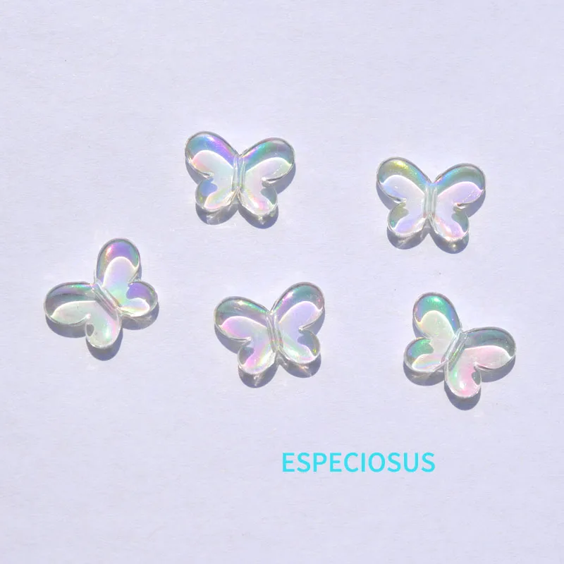 DIY Jewelry Accessories Transparent Acrylic Cute Butterfly Beads 17MM Multi Color Plated Spacer Bracelet Making Departments