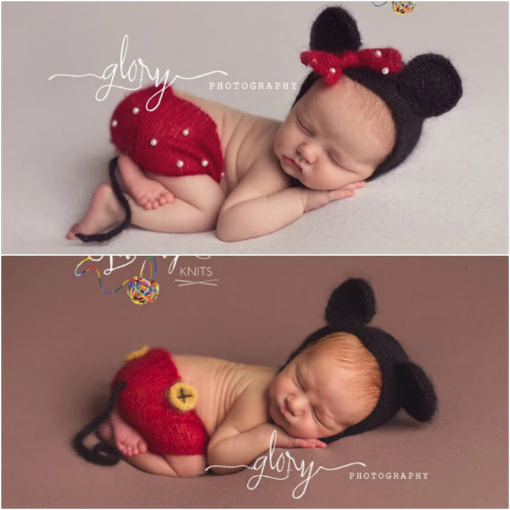 

Baby Boy Girl Cartoon Clothing For Newborn Photography Props Accessories Bebe Hat Pants Set NewBorn The Photo Shoot Outfit