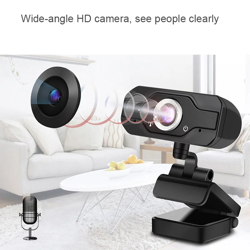 Full HD Webcam 1080P 60fps dizüstü bilgisayar PC Web Cam kamera dahili mikrofon Video aramaları için konferans canlı çalışma Tripod