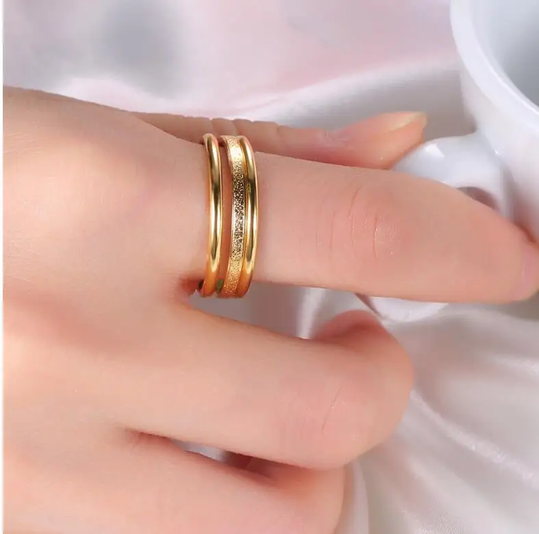 Three-piece suit Retro fashion finger ring hip hop nato strap gold rings  Chic Gold Color Plating Chain Jewelry Accessory