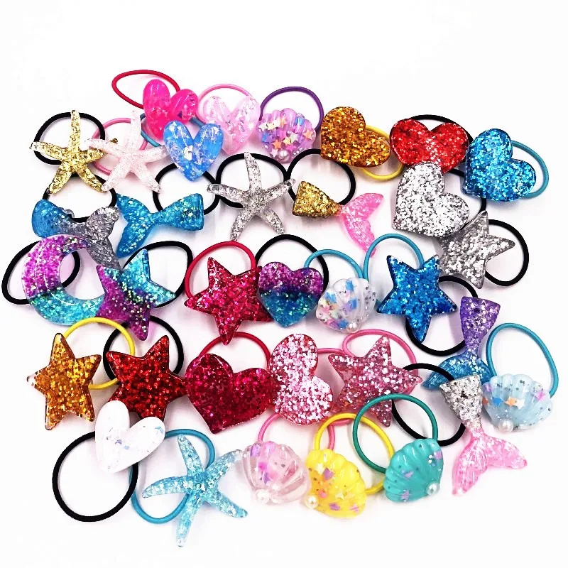 1PCS Lovely Heart Star Shell Girls Hairbands Kids Elastics Hair Bands Hair Accesorios Children Women Rubber Bands Headband