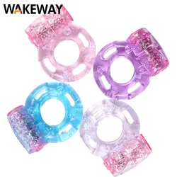 WAKEWAY Premature Ejaculation Block Vibration Ring Elevated Cage Sex Supplies Clitoral Massage Vibrator Adult Boutique