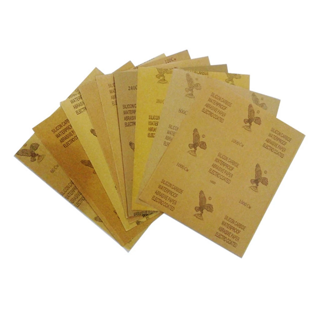 5pcs Wet Dry Sandpaper 60-2000 Grit Polishing Abrasive Sandpaper Automotive Wood Furniture Finishing Paper