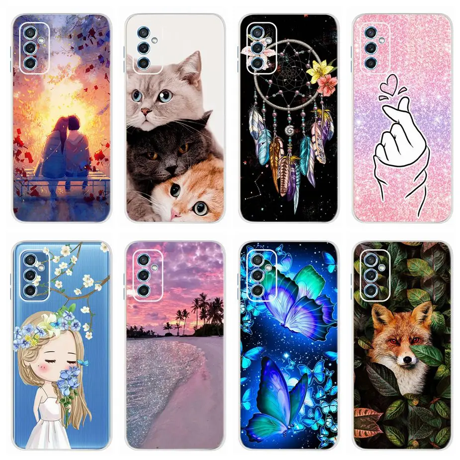 For Samsung M52 5G Case A52 A52s Soft Silicone Cute Painted Cover For Samsung Galaxy M52 A52 A 52 s Phone Cases TPU Fundas Coque