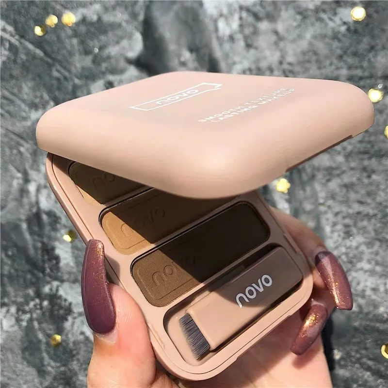 Three-dimensional Tricolor Eyebrow Powder Smooth Texture Lasting Makeup Waterproof Facial Contour Brighten Skin Beauty Cosmetic