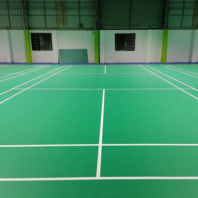 Beable 6.0mm 8.0mm Thickness Green Sand Finish Vinyl Flooring Mat PVC Floor Roll Using for Indoor Badminton Court