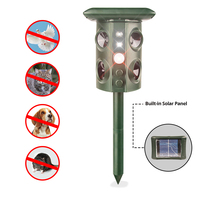 Outdoor Ultrasonic Animal Repellent Solar Powered Pigeon Scarer Waterproof Dog Cat Mice Control Garden Infrared Sensor Repellent