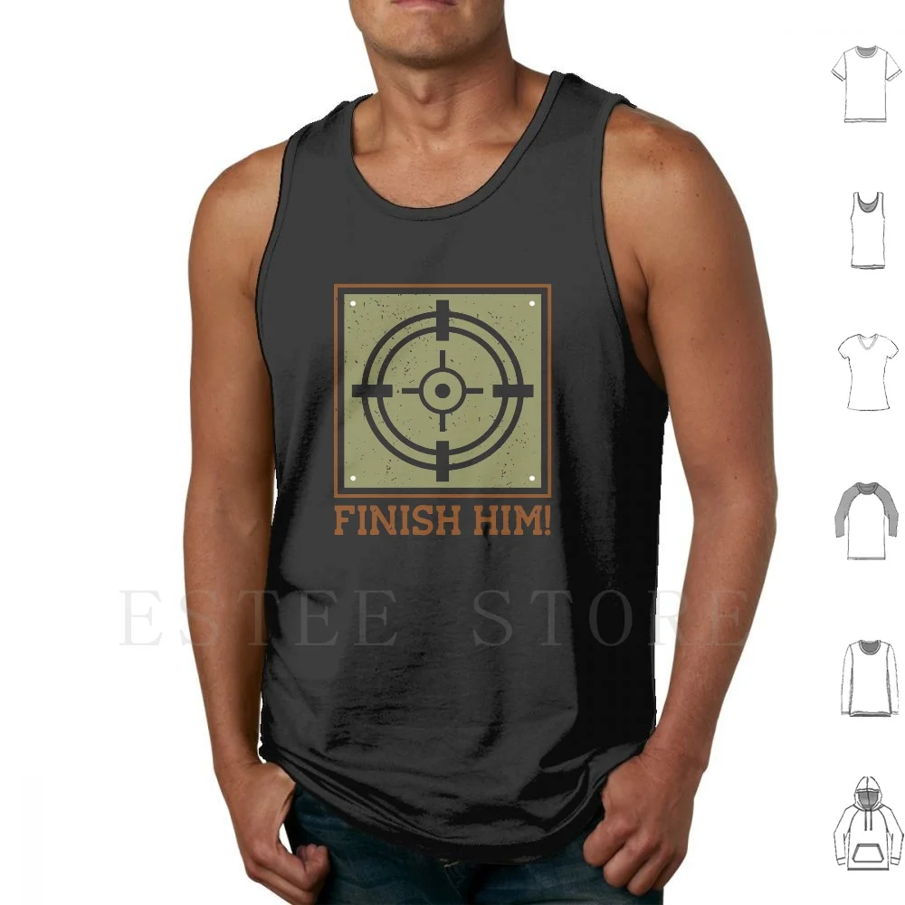 

Finish Him Funny Game Player Gift Tank Tops Vest Finish Him Fatality Mortal Kombat Scorpion Mortal Gaming Fight Gamer Sub