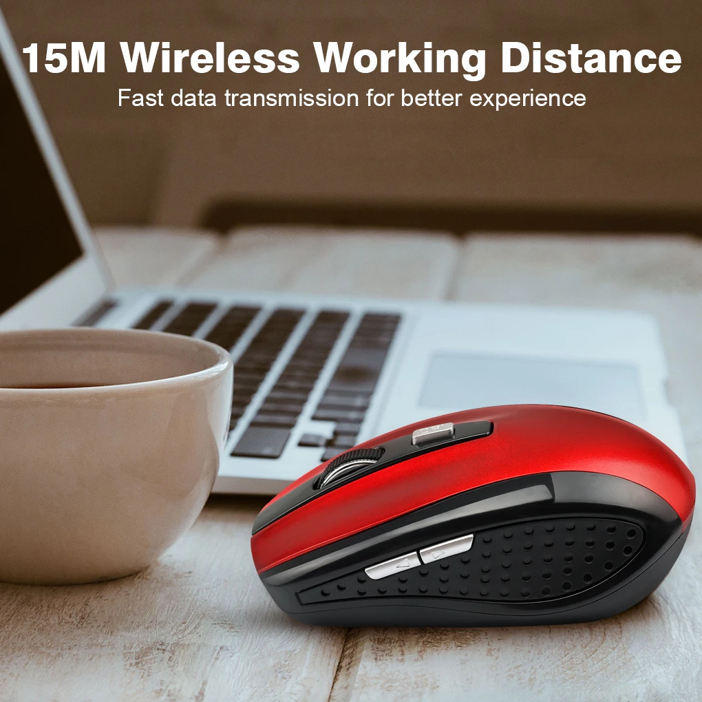 Wireless Gaming Mouse Adjustable DPI 2.4G 6 Buttons Optical Mouse for Laptop Notebook PC