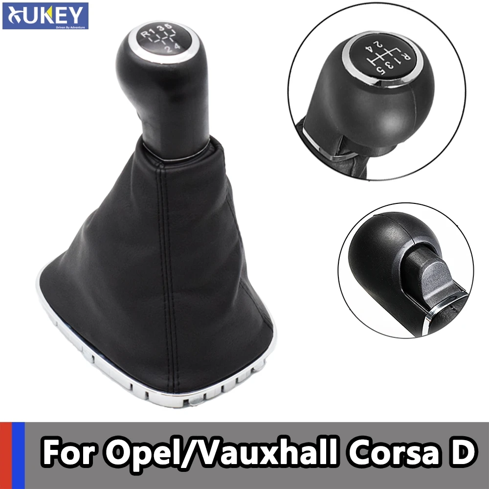 5 Speed Car Gear Shift Knob With Leather Boot For OPEL/VAUXHALL CORSA D 2006 2007 2008 2009 2010 2011 2012 2013 2014