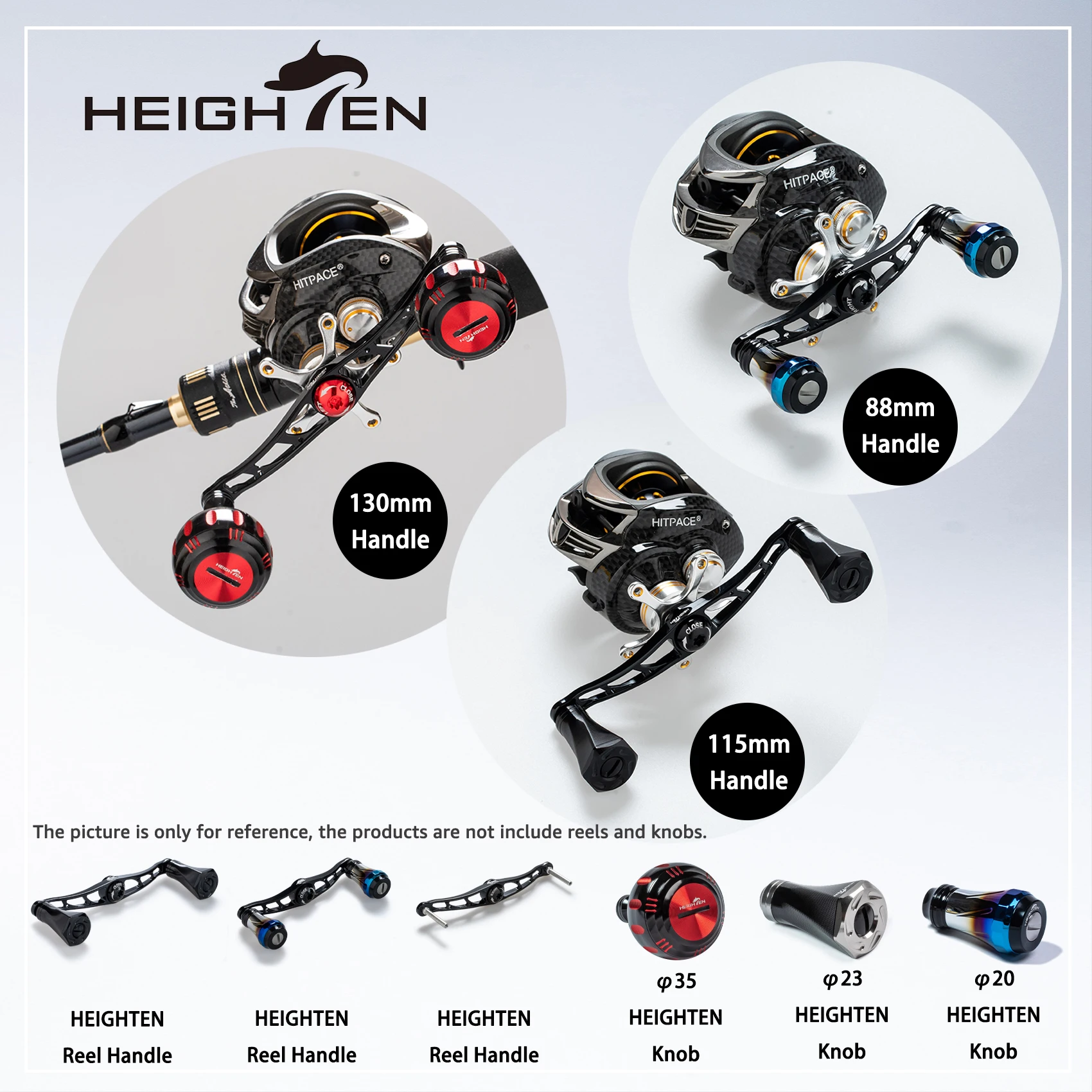 HEIGHTEN-Poignée de moulinet de lancer d'appâts, accessoires pour Shimano Antares Daiwa Zillion Steez, 88mm