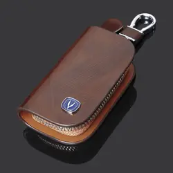 1PCS Leather Car Key Cover Case For Changan Cs35 Plus  CS55  CS75 CS95 CS85 CS35 CS15 EADO  CX20 CX30 CX70 With For Changan Logo