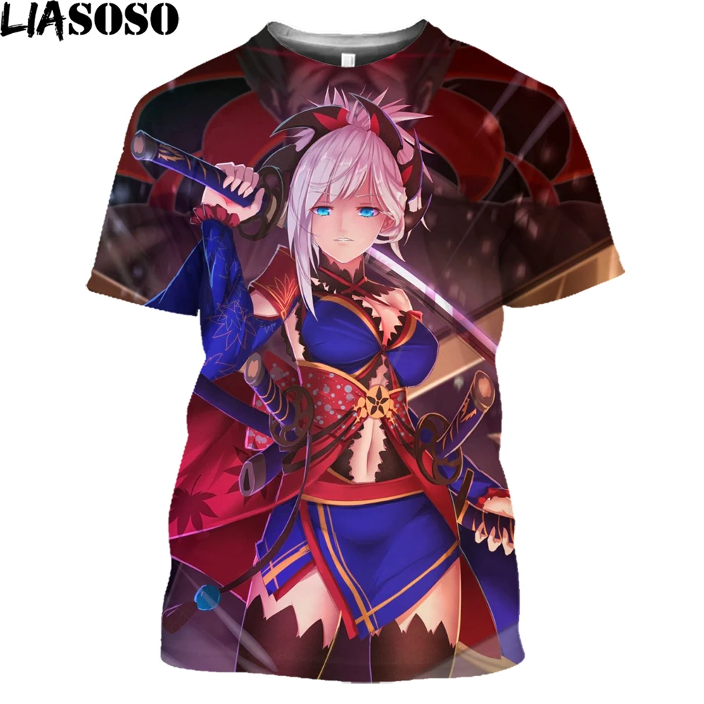 LIASOSO Anime Fate Grand Order 3D Printed T-shirt Men Women Casual O-Neck Streetwear Short Sleeve Tshirt Unisex Hip Hop T-Shirt