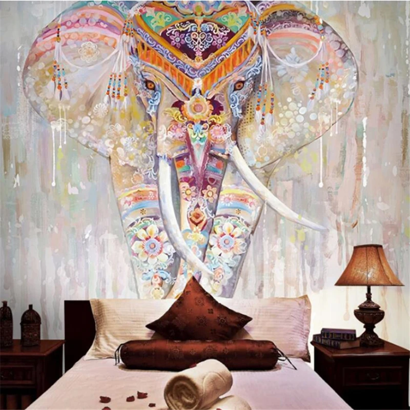 wellyu Custom wallpaper photo Southeast Asian yoga studio background wall murals rain elephant home decoration 3d wallpaper