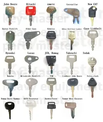 24 Keys Heavy Equipment Construction Ignition Key Set For Komatsu Hyster Case JLG Rollers  Forklift Excavator Dozer Backhoe